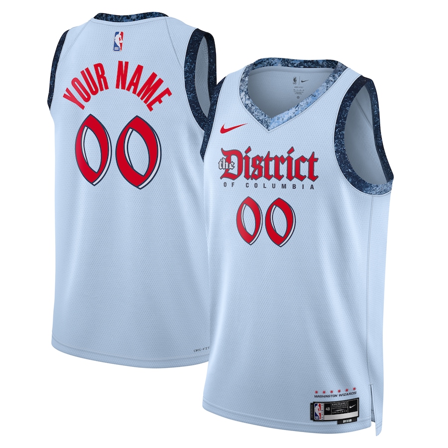 Men Washington Wizards Nike Powder Blue City Edition 2024-25 Custom Swingman NBA Jersey